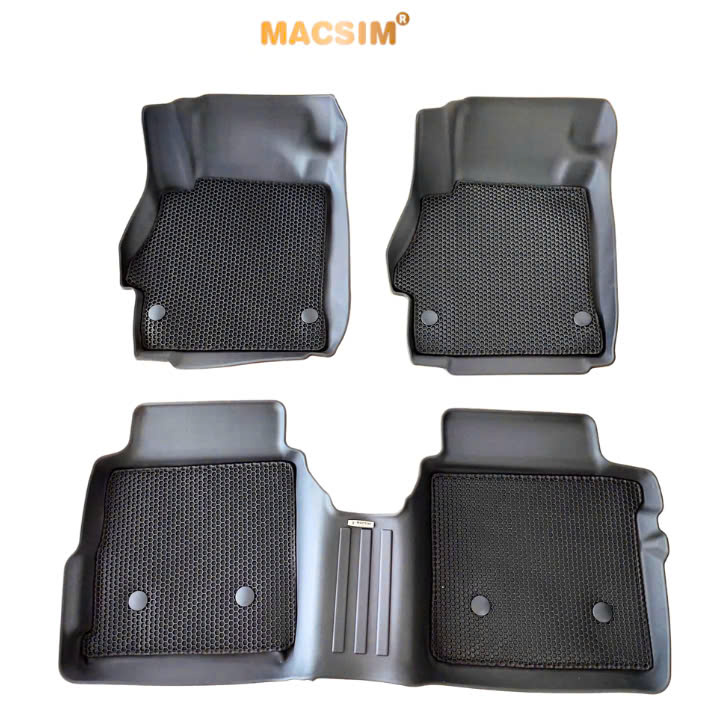 Thảm ô tô sd3 2 lớp dạng lưới lục giác Nissan Almera 2021+ màu đen - bề mặt cao su siêu sạch - Macsim