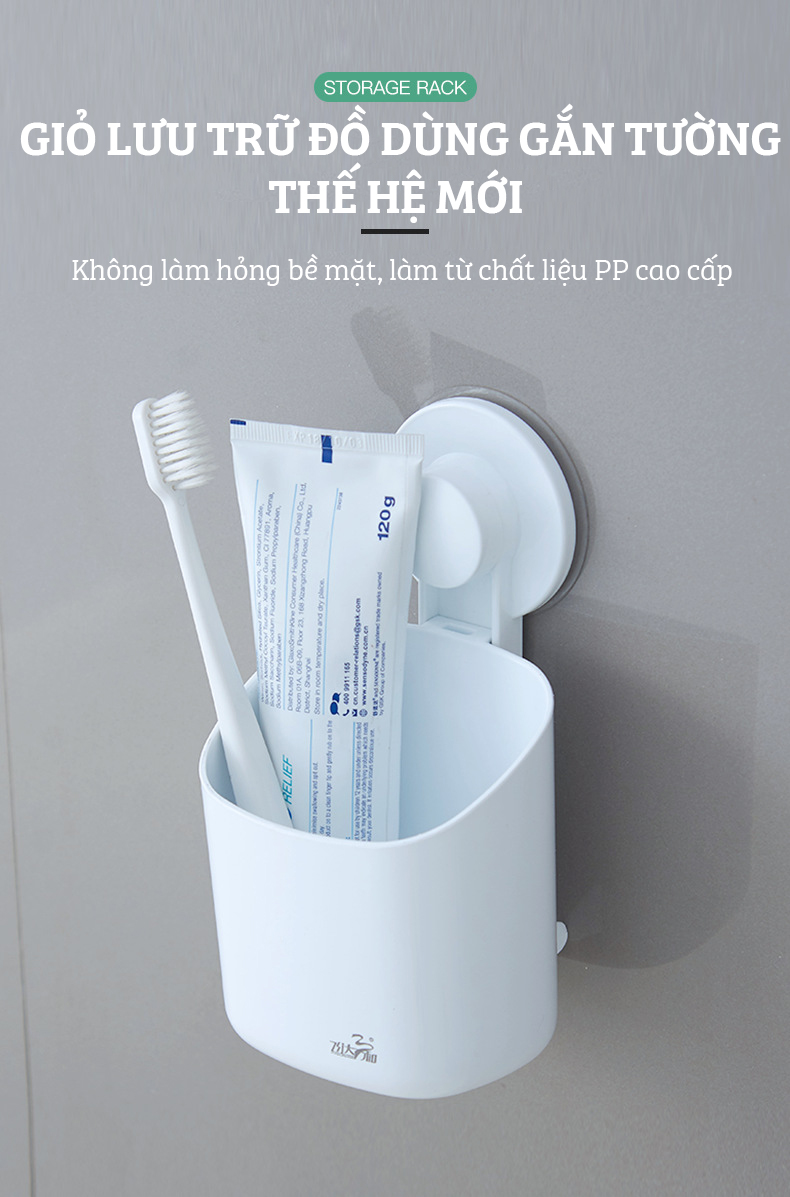 Hộp Treo Tường Đa Năng Dùng Để Dầu Gội, Bàn Chải, Kem Đánh Răng ,... Phong Cách Hàn Quốc FEIDASH - Dán Tường Tiện Lợi, Không Cần Khoan Đục - Màu Trắng Tinh Tế Sang Trọng