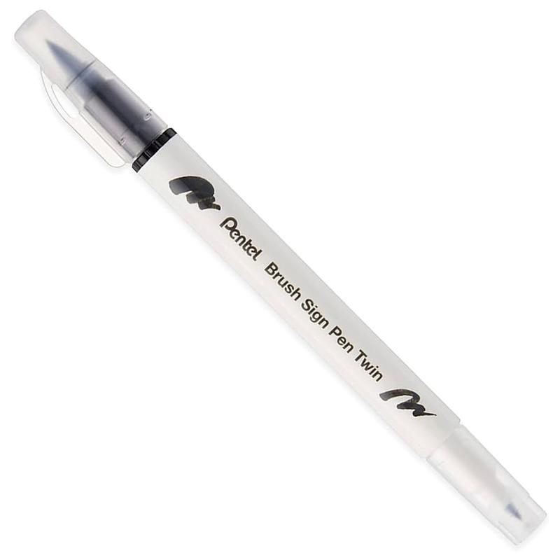 Bộ 6 Bút Lông Màu Nước 2 Đầu - Brush Sign Pen Twin - Pentel Art SESW30C-06E