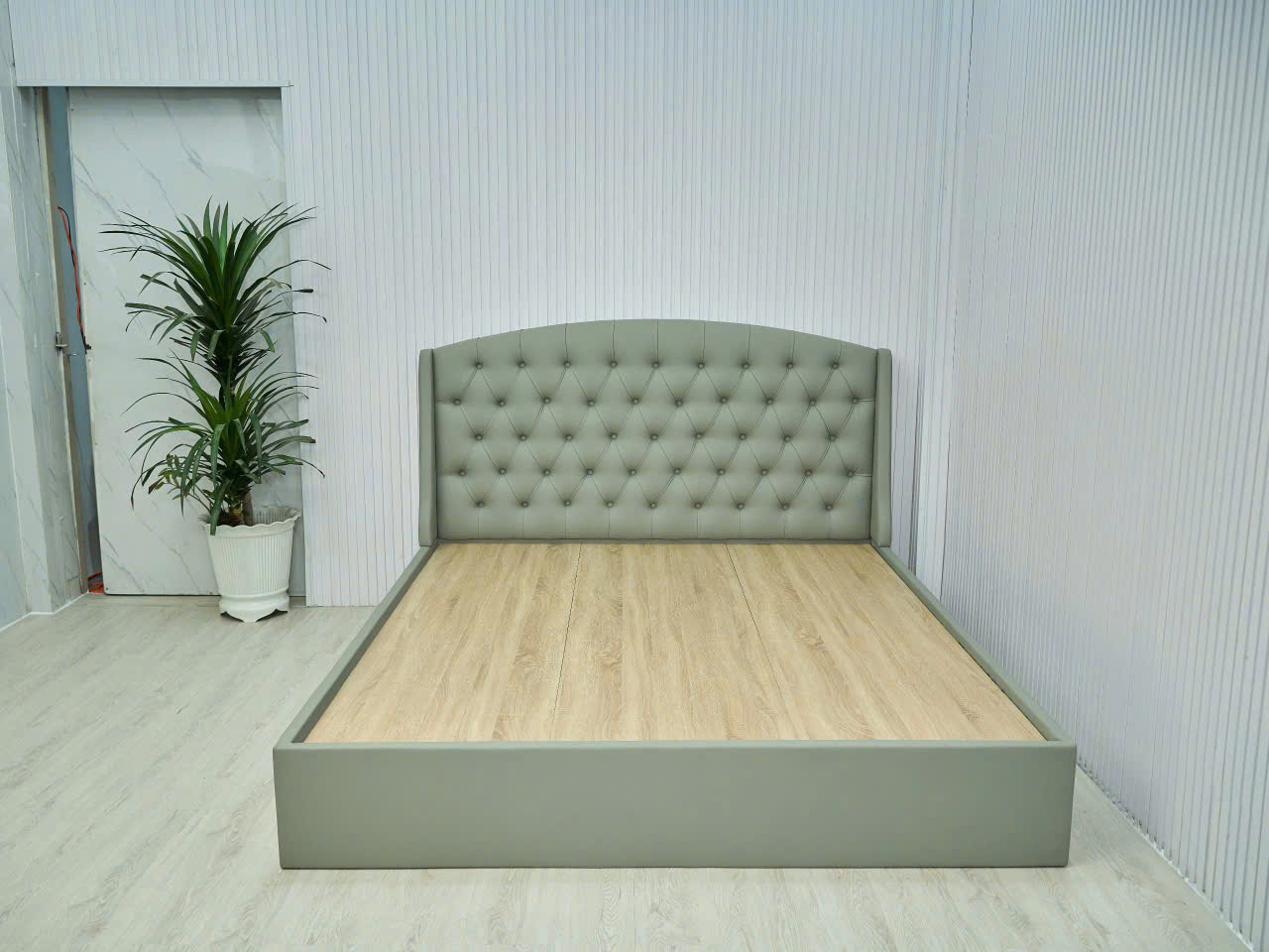 Giường ngủ MDF Juno sofa HLMCT bọc nệm lựa chọn màu ván nệm bọc KT 1m6/1m8