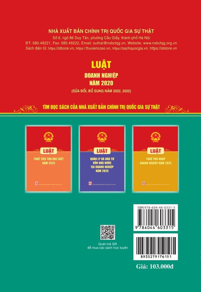 Luật Doanh nghiệp năm 2020 (sửa đổi, bổ sung năm 2022, 2025)