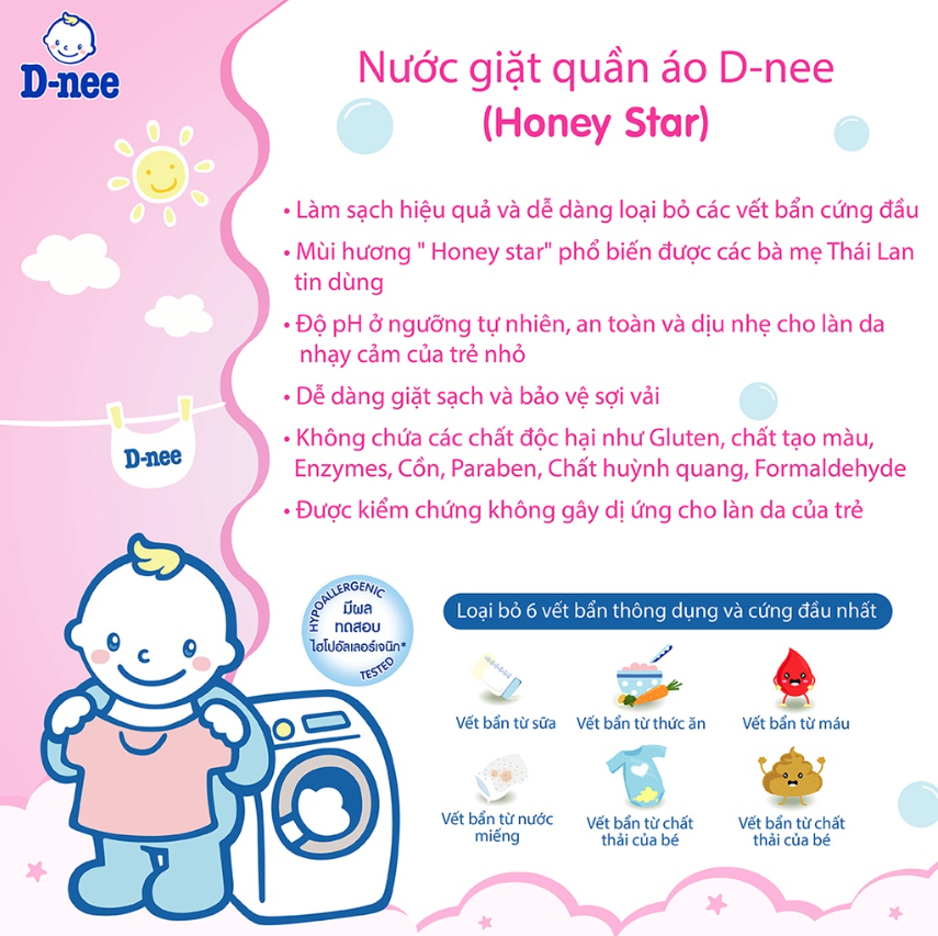Nước Giặt Quần Áo Cho Bé D-nee - Chai 960ml (Hồng)