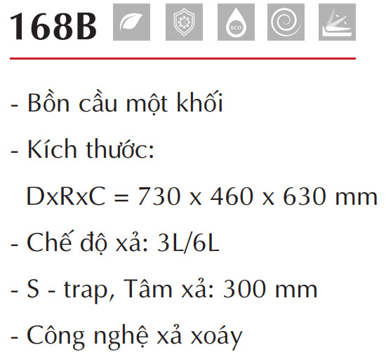 BỒN CẦU MỘT KHỐI EUROVINTO CAO CẤP MÃ 168B