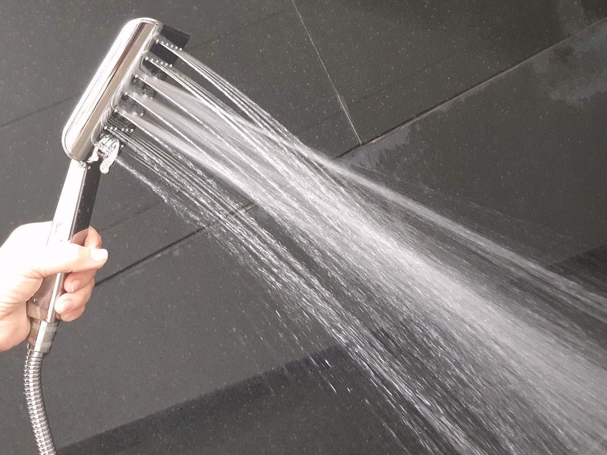 Tay sen vuông 3 chế độ chảy nhựa ABS mạ Chrome sáng bóng Eurolife EL-H201 (Trắng bạc)