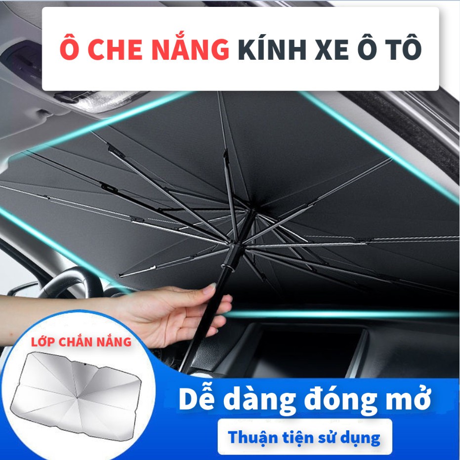 Ô che nắng kính trước xe ô tô, Dù che nắng kính lái Densu xe hơi bảo vệ nội thất ô tô chống nắng, chống tia UV hiệu quả dù che nắng kính lái xe hơi chống nóng, bảo vệ nội thất xe khi đỗ trời nắng