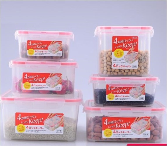Combo hộp đựng/bảo quản thực phẩm 700ml + sáp khử mùi tủ lạnh than hoạt tính - nội địa Nhật Bản