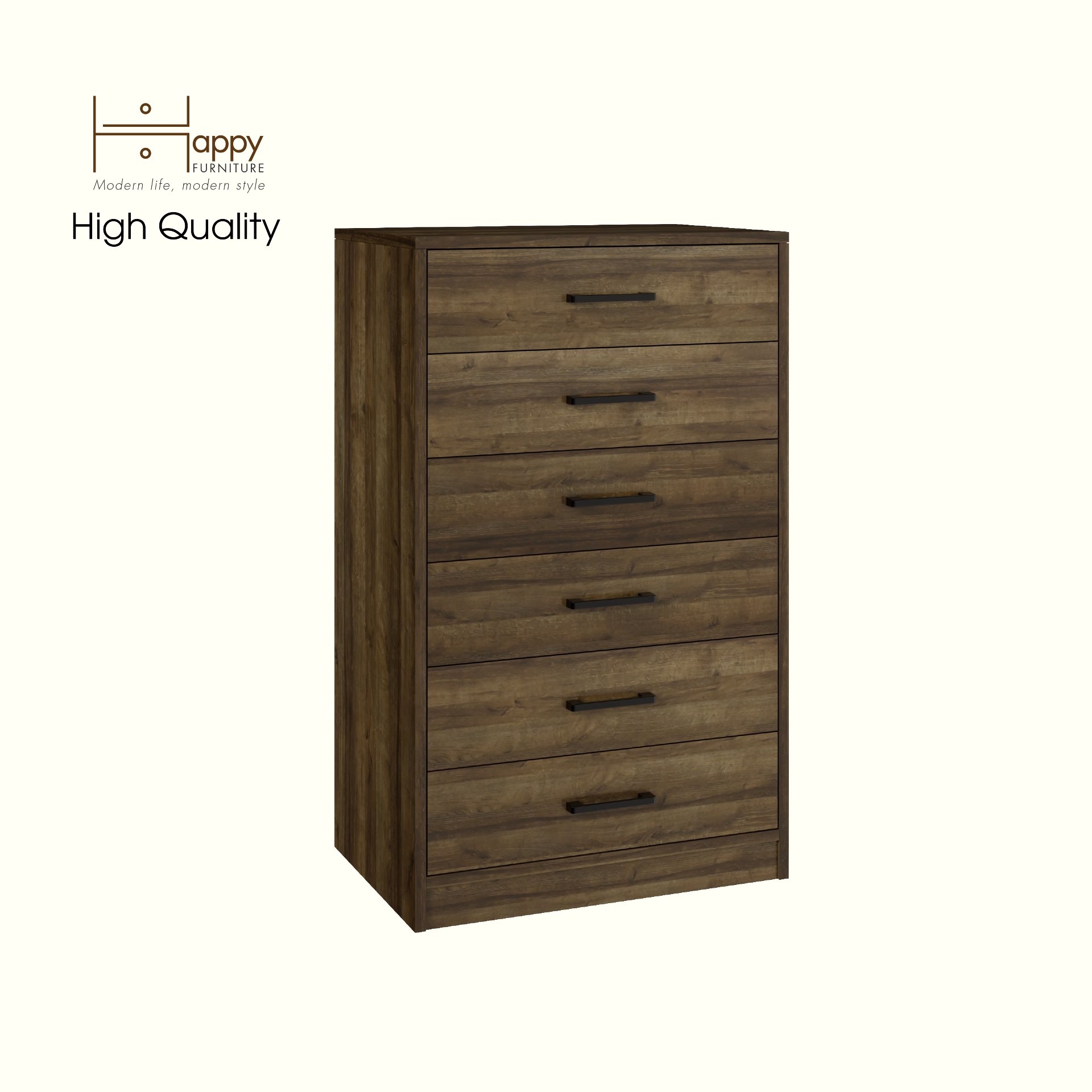 HAPPY FURNITURE , HEINEE - Tủ lưu trữ 6 ngăn kéo, THK_234 , 60cm x 40cm x 84cm DxRxC, sản phẩm phổ thông