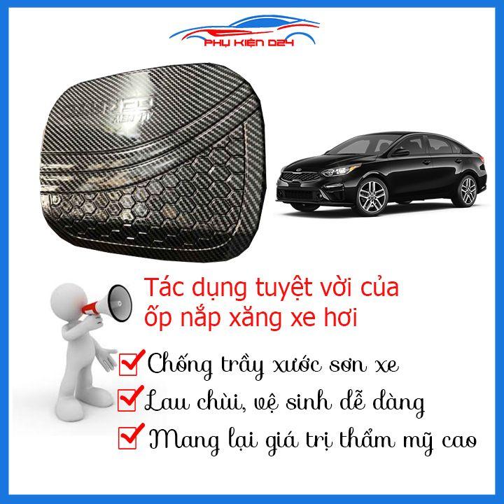 Ốp nắp bình xăng Cerato 2019-2020 vân cacbon chống trầy trang trí ô tô