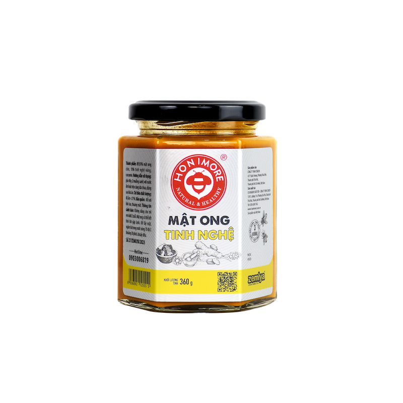 Combo 3 hũ Mật ong rừng tinh nghệ Honimore 360g - giúp hỗ trợ cải thiện dạ dày