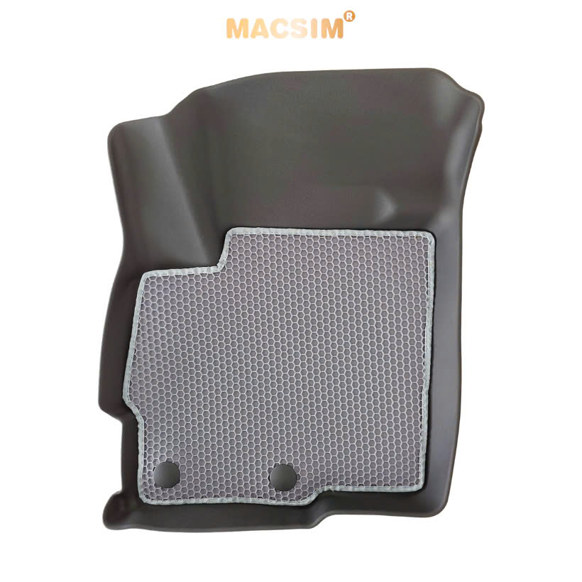 Thảm ô tô (sd3) 2 lớp dạng lưới lục giác Mitsubishi Outlander 2013-2024 - bề mặt cao su siêu sạch - Macsim , màu ghi