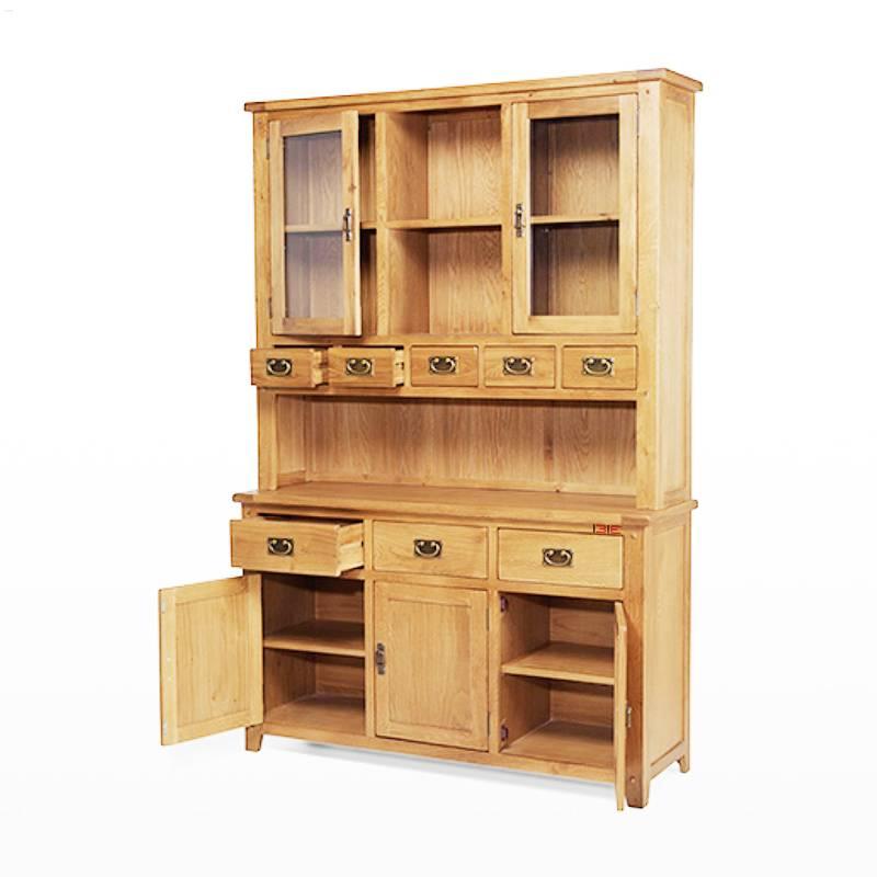 Tủ Chén Cao 3 Cánh Rustic Gỗ Sồi IBIE (135 x 43 x 200 cm)