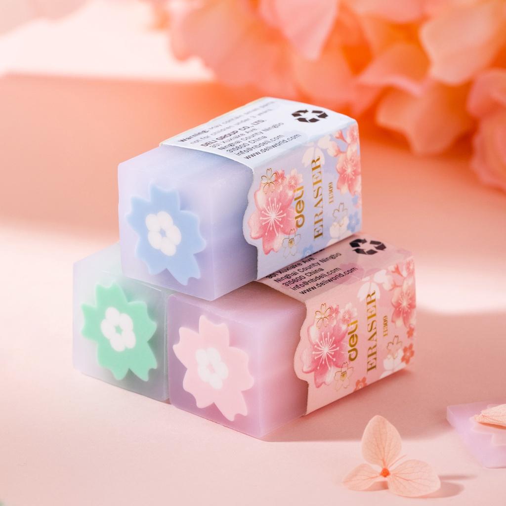 Gôm Thạch Hình Hoa Sakura - Deli EH309 - Xanh Lá