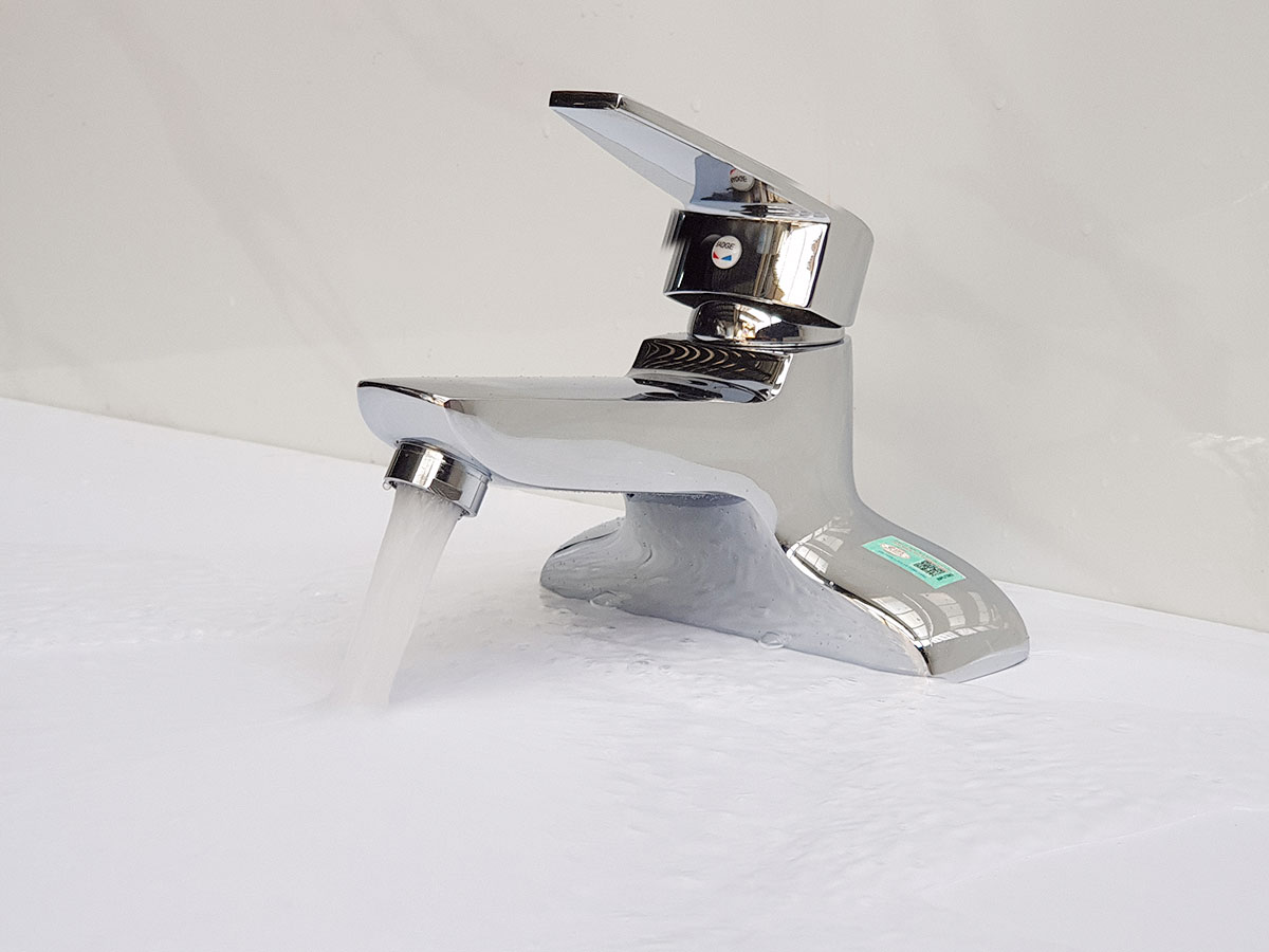 Vòi Lavabo nóng lạnh 2 chân Đồng mạ Chrome Eurolife EL-SUN 03 (Trắng bạc)