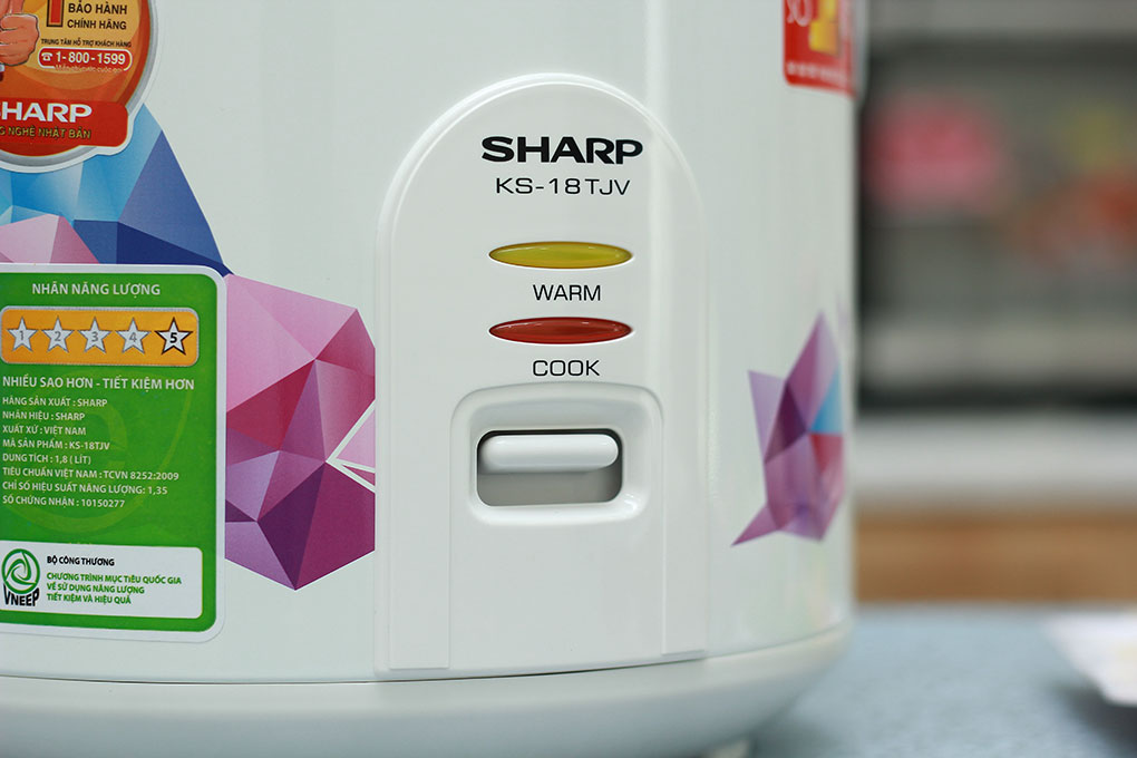 Nồi cơm nắp gài Sharp 1.8 lít KS-18TJV , Công suất 700W, công nghệ nấu 1D - Hàng chính hãng - Bảo hành 12 tháng