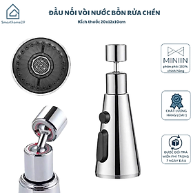 Đầu Nối Vòi Nước Bồn Rửa Chén Đa Năng, 3 Chế Độ Phun, Xoay 720° Chống Bắn Tung Tóe - HÀNG CHÍNH HÃNG MINIIN
