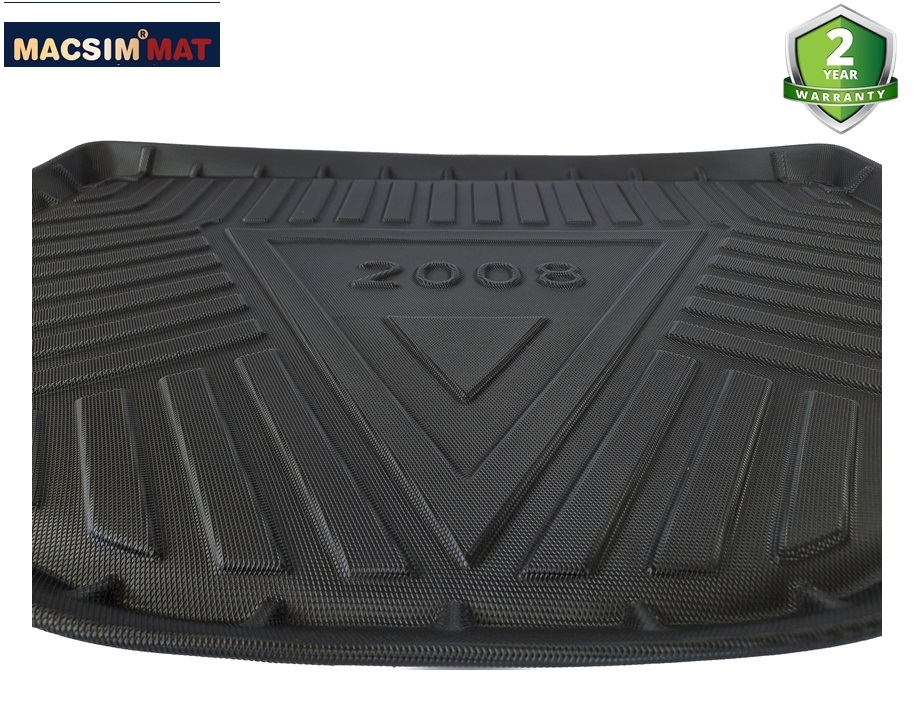 Thảm lót cốp xe ô tô Peugeot 2008/208 2014-nay nhãn hiệu Macsim chất liệu TPV cao cấp màu đen
