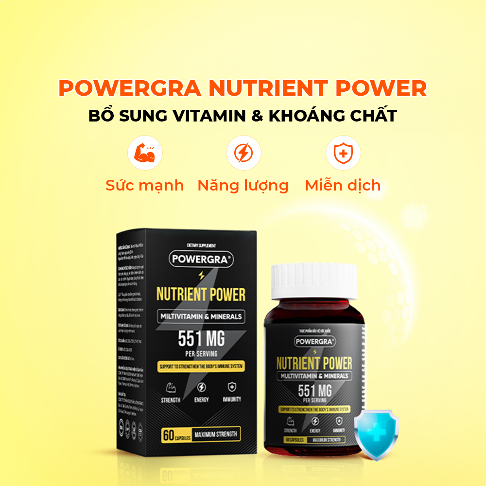 Viên uống bổ sung vitamin tổng hợp và khoáng chất Powergra Nutrient Power - Hộp 60 viên