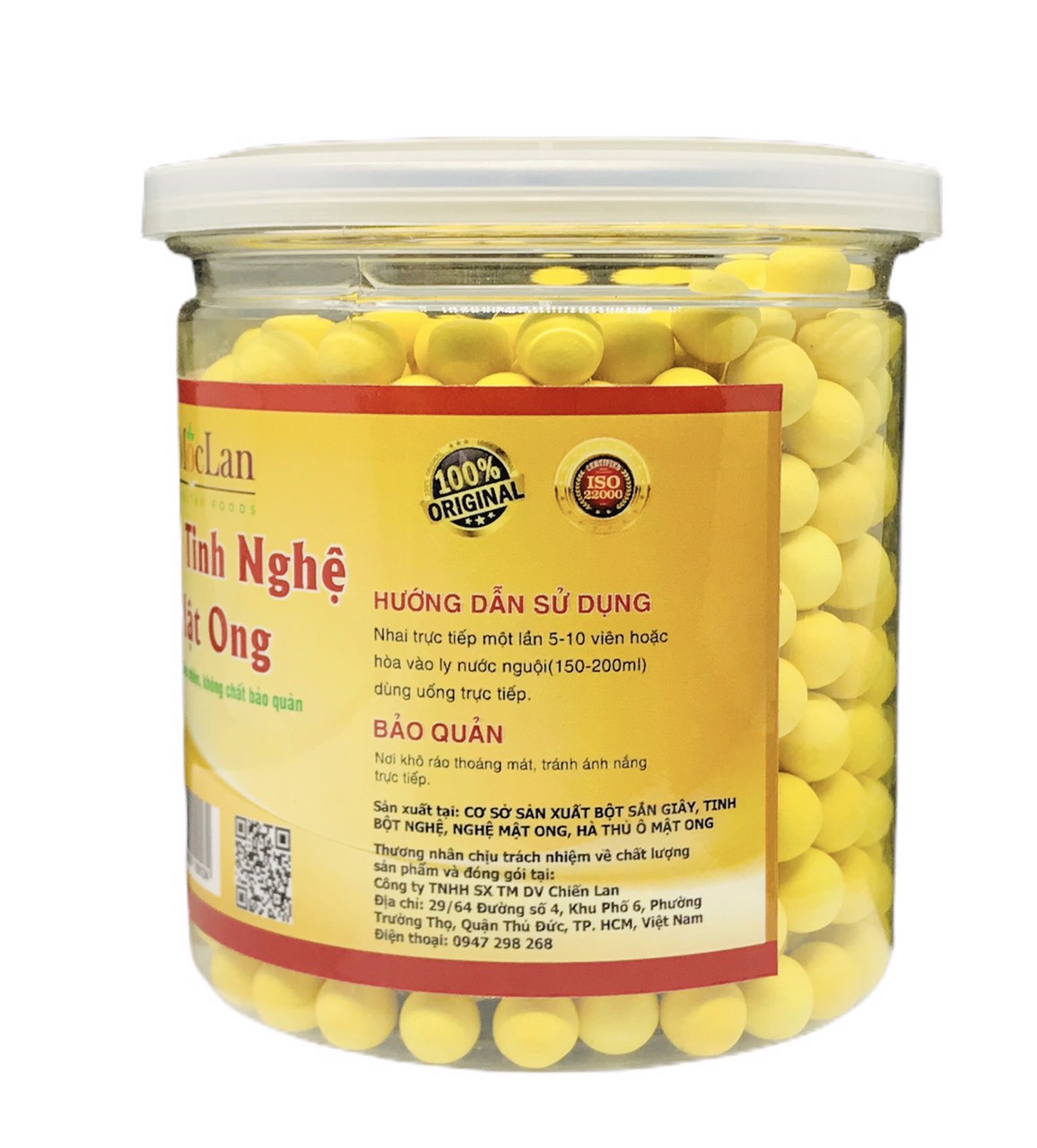 Viên tinh nghệ mật ong Mộc Lan (hũ 250g)