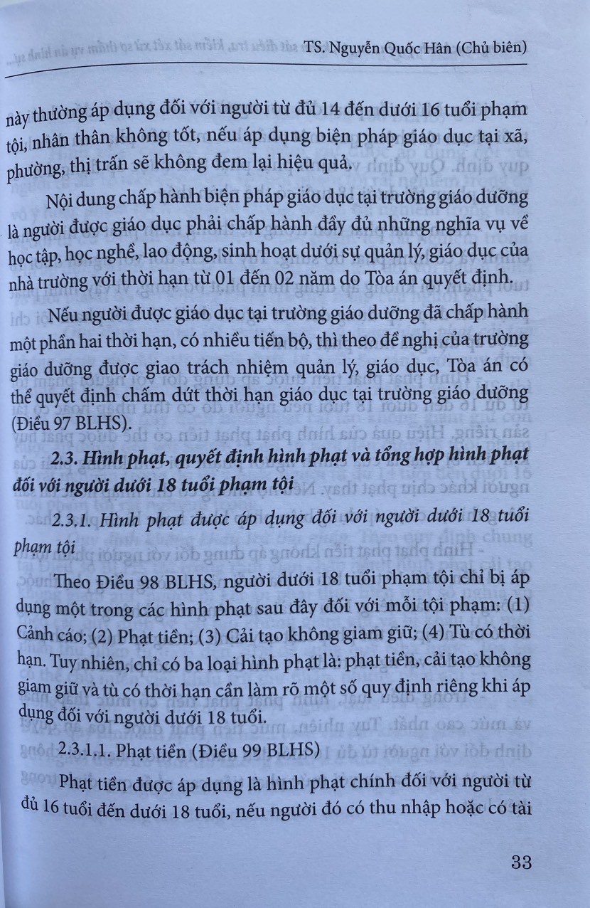 Kỹ Năng Thực Hành Quyền Công Tố, Kiểm Sát Điều Tra, Kiểm Sát Xét Xử Sơ Thẩm Vụ Án Hình Sự Có Người Tham Gia Tố Tụng Là Người Dưới 18 Tuổi