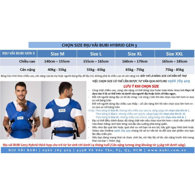 Địu vải BUBI Gen 3 - Xanh lính - Cotton 100%