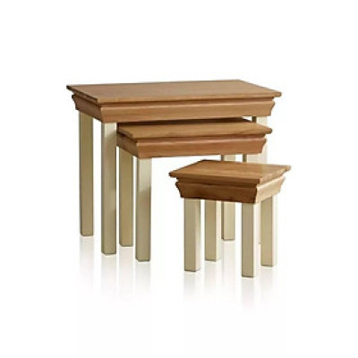 Bộ Bàn Xếp Lồng Country Cottage Gỗ Sồi Ibie LTNCOUO - Trắng (70 x 42 cm)