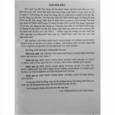 Hệ Thống Văn Bản Hợp Nhất Nghị Định Về Chính Sách Phát Triển Nhà Ở, Quản Lý Chất Lượng, Thi Công Xây Dựng, Bảo Trì Công Trình Và Quản Lý Chi Phí Đầu Tư Xây Dựng - V2294T