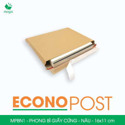 MPBN1 - 16x11 cm - Combo 60 phong bì giấy cứng đóng hàng màu nâu thay thế túi gói hàng