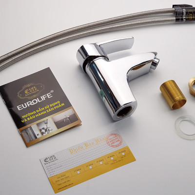 Vòi lavabo nóng lạnh Eurolife EL-4002 (Trắng bạc)