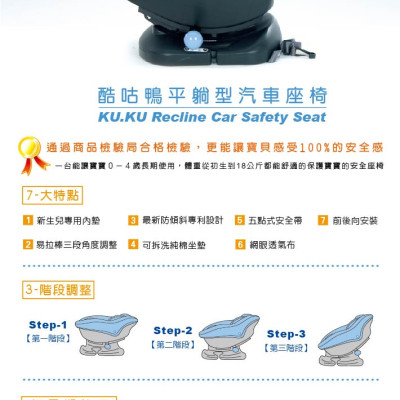 GHẾ NGỒI Ô TÔ 3 GIAI ĐOẠN CHO BÉ 0-4 TUỔI KUKU - KU6020