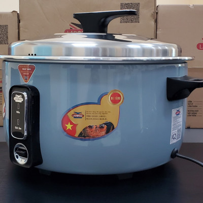 Nồi cơm điện công nghiệp 10L Ladomax công nghệ Nhật, nấu 6.5kg gạo, chống cơm cháy kèm vỉ hấp inox-Hàng chính hãng