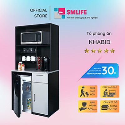 Tủ phòng ăn bằng gỗ kiểu dáng nhỏ gọn SMLIFE Khabid