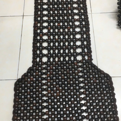 Đệm Lót Ghế Xe Ô Tô Hạt Gỗ Mun Cao Cấp Hạt 18ly - Móc Viền Tay Thủ Công ( Mian.vn )