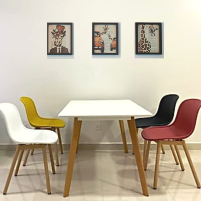 Ghế bàn ăn thân nhựa màu vàng cứng cáp chân thép sơn tĩnh điện đen dành cho căn hộ hiện đại Ghế làm việc Ghế học bài tại nhà NEU-P CAPTA tại Tp.HCM