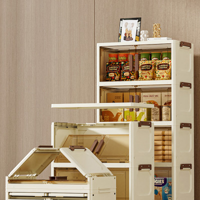 Nubie Tủ Nhựa Gấp Gọn Ngang 58cm, Tủ Đựng Đồ Đa Năng Lắp Ghép, Hộp Đựng Quần Áo, Nhựa PP, Có Bánh Xe