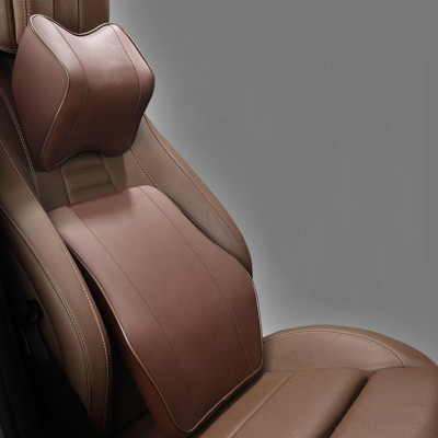 Gối Tựa Lưng Ô Tô Cao Su Non Bọc Da Cao Cấp , Gối Tựa Đầu Dùng Cho Xe Ô Tô, gối công thái học chống mỏi, thoáng khí