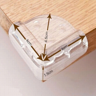 Set 4 Bịt Góc Bàn Ghế Silicon Trong Suốt (Kèm Keo 2 Mặt) - Bo Góc Chống Va Chạm An Toàn Cho Trẻ Em