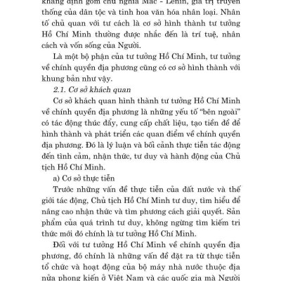 Tư tưởng Hồ Chí Minh về chính quyền địa phương và vận dụng xây dựng, hoàn thiện chính quyền địa phương ở Việt Nam hiện nay (Sách chuyên khảo)