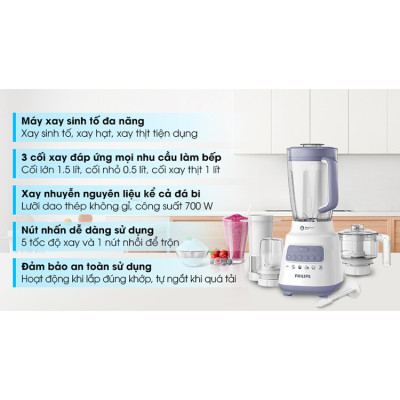 Máy xay sinh tố Philips HR2223/00 - Hàng Chính Hãng