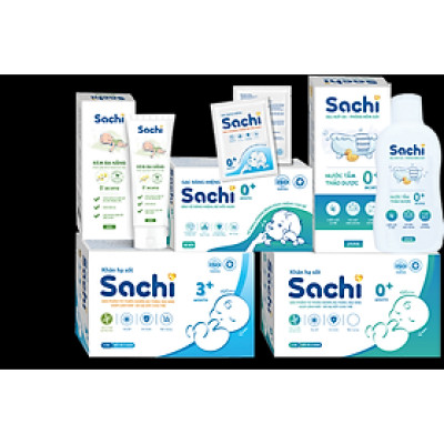 Gạc rơ lưỡi Sachi , Khăn lau hạ sốt 0m+ & 3m+ SACHI , Nước tắm thảo dược Sachi , kem bôi đa năng sachi