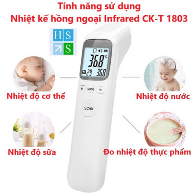 Nhiệt Kế Điện Tử Hồng Ngoại Đo Cơ Thể- Phòng Cho Bé Và Người Lớn loại Cao Cấp Có Đèn- Hàng Chính Hãng