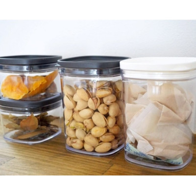 Hộp đựng thực phẩm khô Inomata, nắp mềm dẻo ôm khít với thân hộp giúp giữ kín & bảo quản thực phẩm an toàn - nội địa Nhật Bản