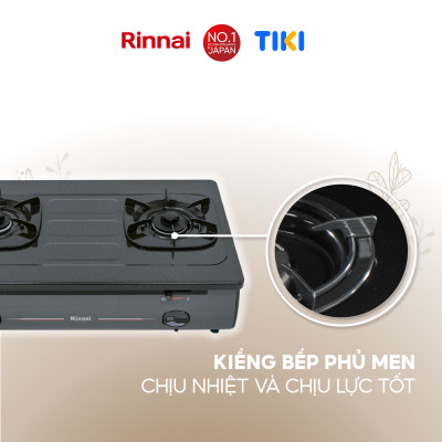 Bếp gas dương Rinnai RV-4700(G)N mặt bếp men và kiềng bếp men - Hàng chính hãng.
