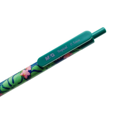 Bút Bi Bấm 0.5mm - M&G ABP46480 - Thân Bút Xanh Lá - Mực Xanh