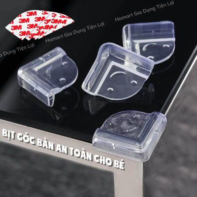 SET 2 Nút Silicone Bọc Cạnh Bàn Ghế Bịt Góc Chống Va Đập Bảo Vệ An Toàn Cho Bé Tròn & Vuông Keo Dán 3M