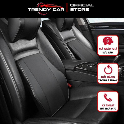 Gối Tựa Lưng Ô Tô Cao Su Non Bọc Da Cao Cấp , Gối Tựa Đầu Dùng Cho Xe Ô Tô, gối công thái học chống mỏi, thoáng khí