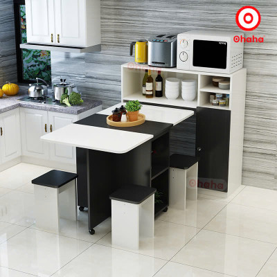 [ Miễn phí giao hàng và lắp đặt tại TP.HCM] Bộ bàn ăn thông minh xếp gọn kèm hệ tủ đồ - BA011