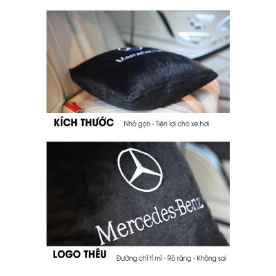  Chăn ô tô kiêm gối gấp gọn logo Mercedes | Sản phẩm chăn và gối 2 in 1