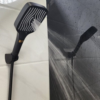 Bộ tay dây sen 3 chức năng chảy, nhựa ABS mạ đen Eurolife EL-125SH-D