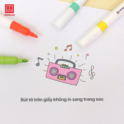 Bút lông màu Acrylic 1 đầu Hồng Hà tô trên mọi chất liệu (12/24/36 màu) - 8142/8143/8144