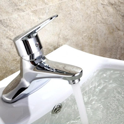 Vòi Lavabo 2 chân nóng lạnh Đồng mạ Chrome Eurolife EL-LOT03-1 (Trắng bạc)